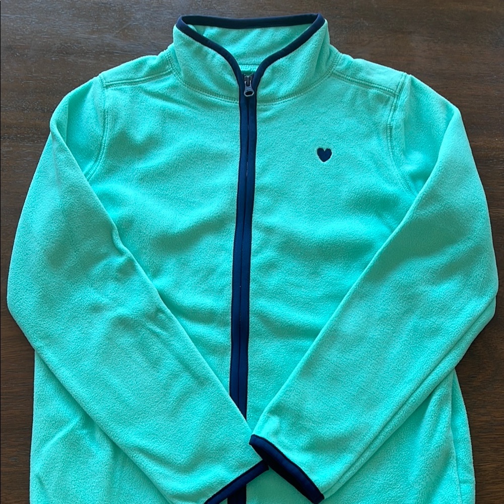 OshKosh B'gosh Teal Fleece Jacket with Dark Blue Trim